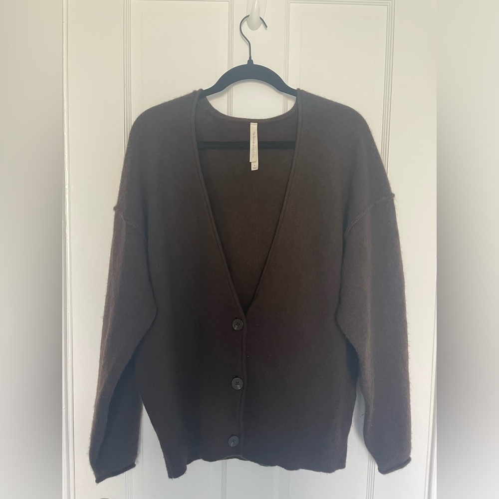 Aritzia Babaton 100% Cashmere Cardigan S in Dark Brown
